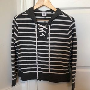 CAbi grey and white striped hoody